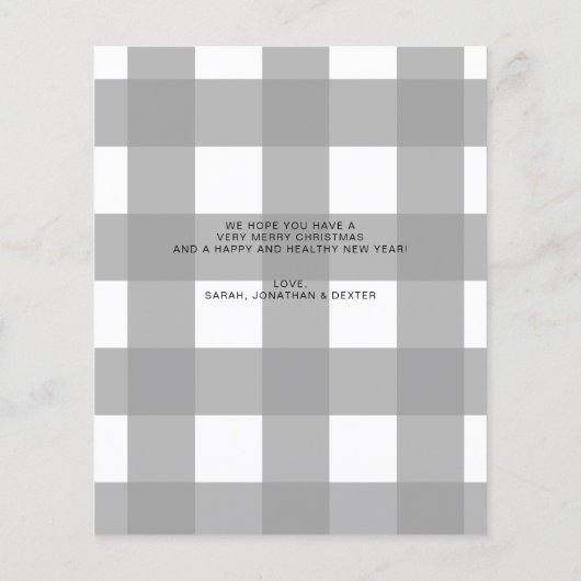 BUDGET Hart Zilver Vrolijk Script Foto Kerstmis (Achterkant)