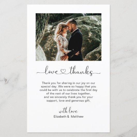 Budget hartscript Foto bruiloft Hartelijk dank (Achterkant)