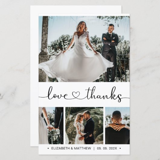 Budget hartscript Foto bruiloft Hartelijk dank (Voorkant / Achterkant)