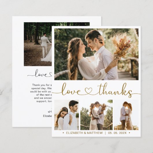 Budget hartscript Foto bruiloft Hartelijk dank (Voorkant / Achterkant)