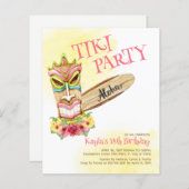 Budget Hawaiian Tiki Partij Uitnodigingen (Voorkant / Achterkant)