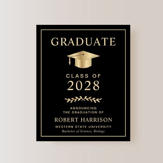 Budget Hbo Zwart Gouden Afstudeeraankondiging