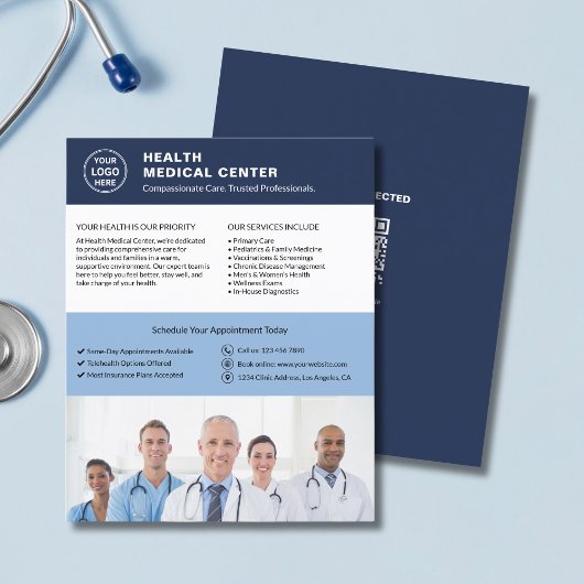 Budget Healthcare Clinic Dokterslogo QR-code Flyer