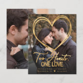 Budget Heart 2 Aankondiging van het Foto Verloving (Voorkant / Achterkant)