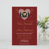 Budget Heart Burgundy LGBTQ Weddenschap (Staand voorkant)