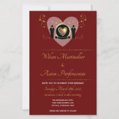 Budget Heart Burgundy LGBTQ Weddenschap (Voorkant)