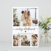 Budget Heart Script 4 Photo Collage Christmas Kaar (Staand voorkant)