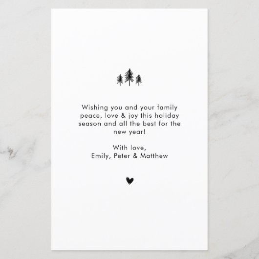 Budget Heart Script 4 Photo Collage Christmas Kaar (Achterkant)