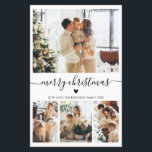 Budget Heart Script 4 Photo Collage Christmas Kaar<br><div class="desc">Budget Elegant Modern Zwart-wit Hartschrift 4 Fotocollage Vrolijk Kerstscript Vakantie Dunne Kaart. Let op: dunner dan briefkaart! Deze feestelijke, minimale vier (4) foto vakantiekaart sjabloon is voorzien van een fotocollage, een beetje doodle hart en zegt Vrolijk kerstfeest! De "Merry Christmas" begroetingstekst is geschreven in een prachtige zwarte handgeschreven typografie swash-tail...</div>