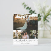Budget Heart Script Foto Weddenschap Bedankt (Staand voorkant)