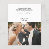 Budget Heart Script Foto Weddenschap Bedankt (Achterkant)