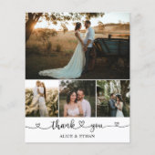Budget Heart Script Foto Weddenschap Bedankt (Voorkant)