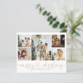 Budget Heart Script Gold Kerstmis 5 Foto Holiday (Staand voorkant)