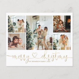 Budget Heart Script Gold Kerstmis 5 Foto Holiday