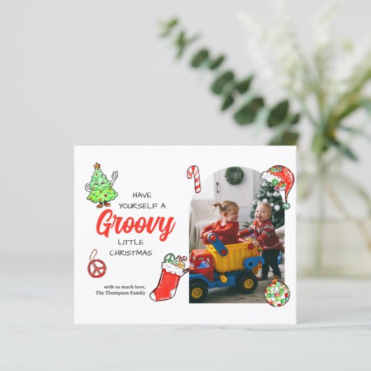 BUDGET Heb zelf een groovy kerstfoto (Staand voorkant)