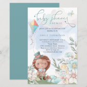 Budget Hedégel Baby shower Picnic Boy Invite (Voorkant / Achterkant)