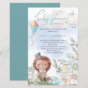 Budget Hedégel Baby shower Picnic Boy Invite
