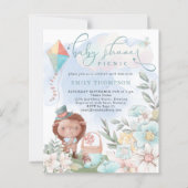 Budget Hedégel Boy Baby shower Picnic Invite (Voorkant)
