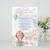 Budget Hedégel Girl Baby shower Picnic Invite (Staand voorkant)