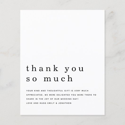 Budget hedendaagse Pas getrouwd Foto Dank u (Voorkant)