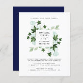 BUDGET Hedera | Groen Ivoor Navy Botanische Trouwf (Voorkant / Achterkant)