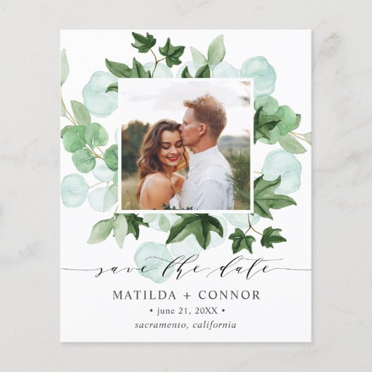 BUDGET Hedera | Groen Ivy Navy Fotobruiloft (Voorkant)