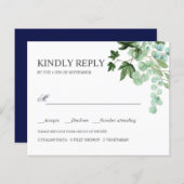 BUDGET Hedera Ivy bladeren WEDDING RSVP MEAL CHOIC (Voorkant / Achterkant)