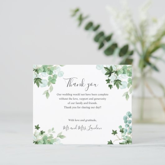 BUDGET Hedera Ivy verlaat WEDDING dankjewel (Staand voorkant)