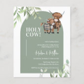 Budget Heilige Koe Greenery Arch Baby shower nodig (Voorkant)