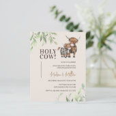 Budget Heilige Koe Greenery Rustic Baby shower nod (Staand voorkant)