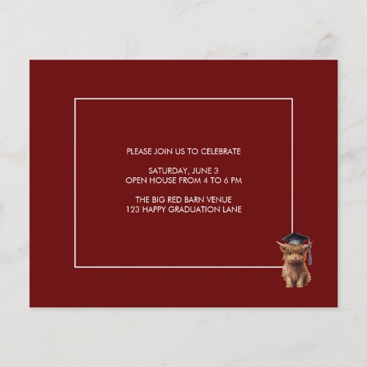 Budget Heilige Koe! Uitnodiging voor afstuderen (Achterkant)