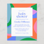 Budget Helderkleurig Abstract Baby shower uitnodig (Voorkant)