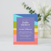 Budget Helderregenbooggeometrisch Baby shower (Staand voorkant)