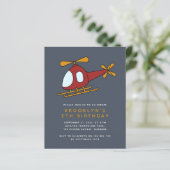 Budget Helikopter Boy's Birthday Party Invitation (Staand voorkant)
