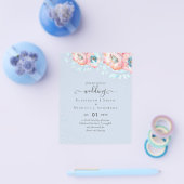 BUDGET Hellebore Turquoise Peach Floral Wedding Flyer (Enkel)