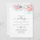 BUDGET Hellebore Turquoise Peach Floral Wedding Kaart (Voorkant)