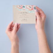 BUDGET Hellebore Turquoise Perzik Bloem Bruiloft Flyer (Hand)