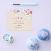 BUDGET Hellebore Turquoise Perzik Bloem Bruiloft Flyer (Enkel)