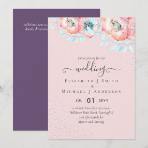 BUDGET Hellebore Turquoise Perzik Bloem Bruiloft Kaart