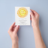 Budget Hello Sunshine Baby Shower Uitnodiging Flyer (Hand)