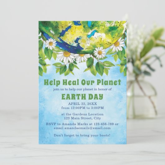 Budget Help Heal Our Planet Earth Day Cleanup Kaart (Staand voorkant)