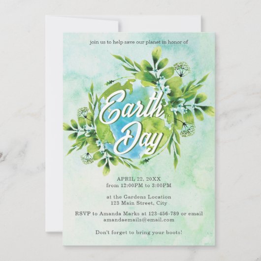 Budget Help Spaar Onze Planeet Foliage Earth Day Kaart (Voorkant)