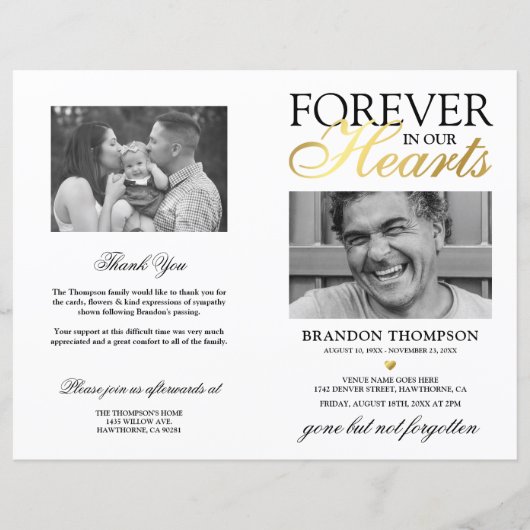 Budget Herdenkingsdienst Order of Service Foto Pro (Voorkant)