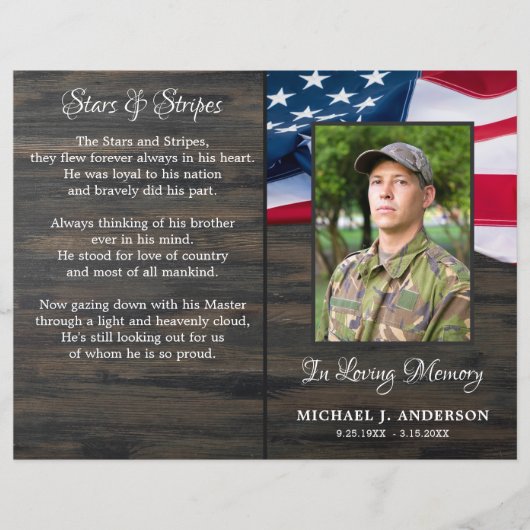 Budget-herdenkingsdienst Patriotisch rouwprogramma (Voorkant)