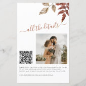 Budget herfst alles in één QR huwelijksuitnodiging (Achterkant)