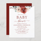 Budget Herfst Baby shower Burgundy Eucalyptus (Voorkant / Achterkant)