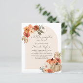 Budget Herfst Baby shower Little Pumpkin Invitatio (Staand voorkant)