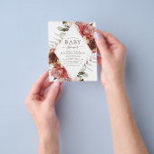 Budget Herfst Baby shower Terracotta Floral Flyer (Hand)