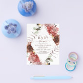 Budget Herfst Baby shower Terracotta Floral Flyer (Enkel)
