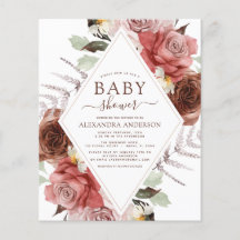 Budget Herfst Baby shower Terracotta Floral